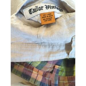 Tailor Vintage Shorts Men 38 Reversible Plaid / Khaki 100% Linen Country Club